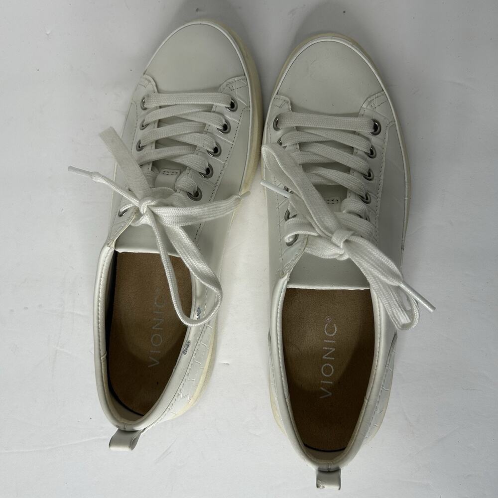 Vionic Women’s 7.5 EU 38 Winny White Leather Casual Comfort Sneakers Clean - Picture 6 of 8
